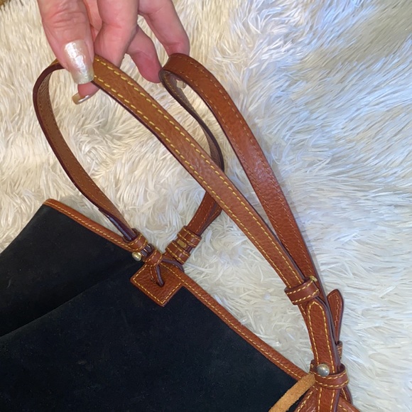 Dooney & Bourke medium size tote black brown suede leather # 20 - Picture 6 of 13